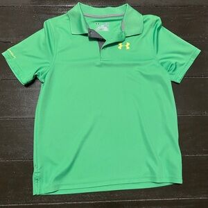 Under armour, YLG, collared golf shirt, lime green